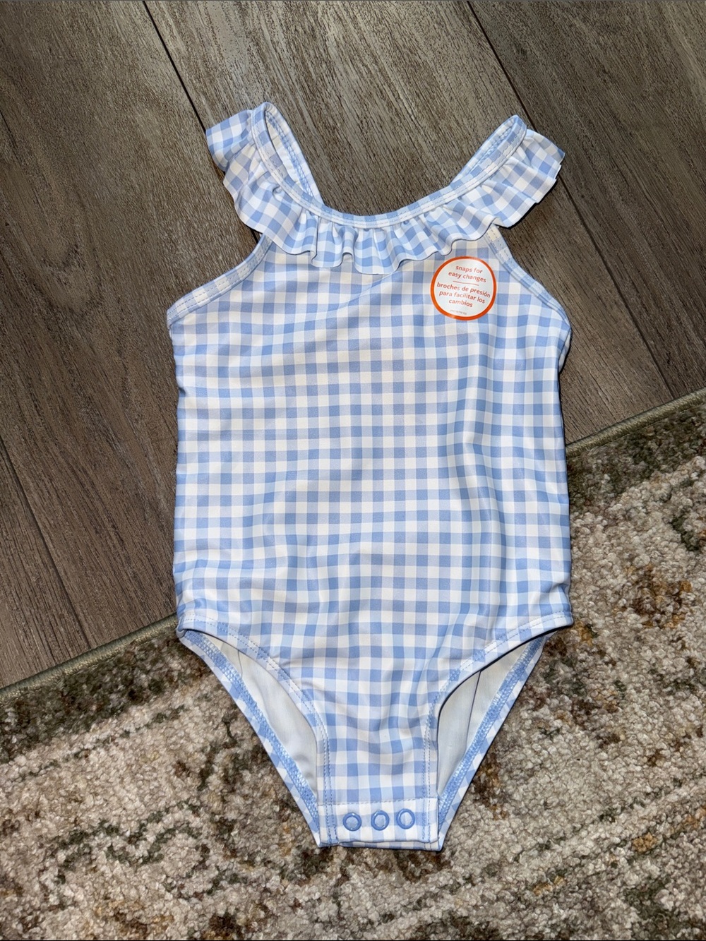 Carter's Blue and White Gingham Ruffle One-Piece Swimsuit for Brooke